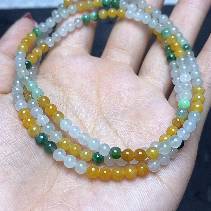 定制翡翠未镶嵌卡3.8多宝小咪珠