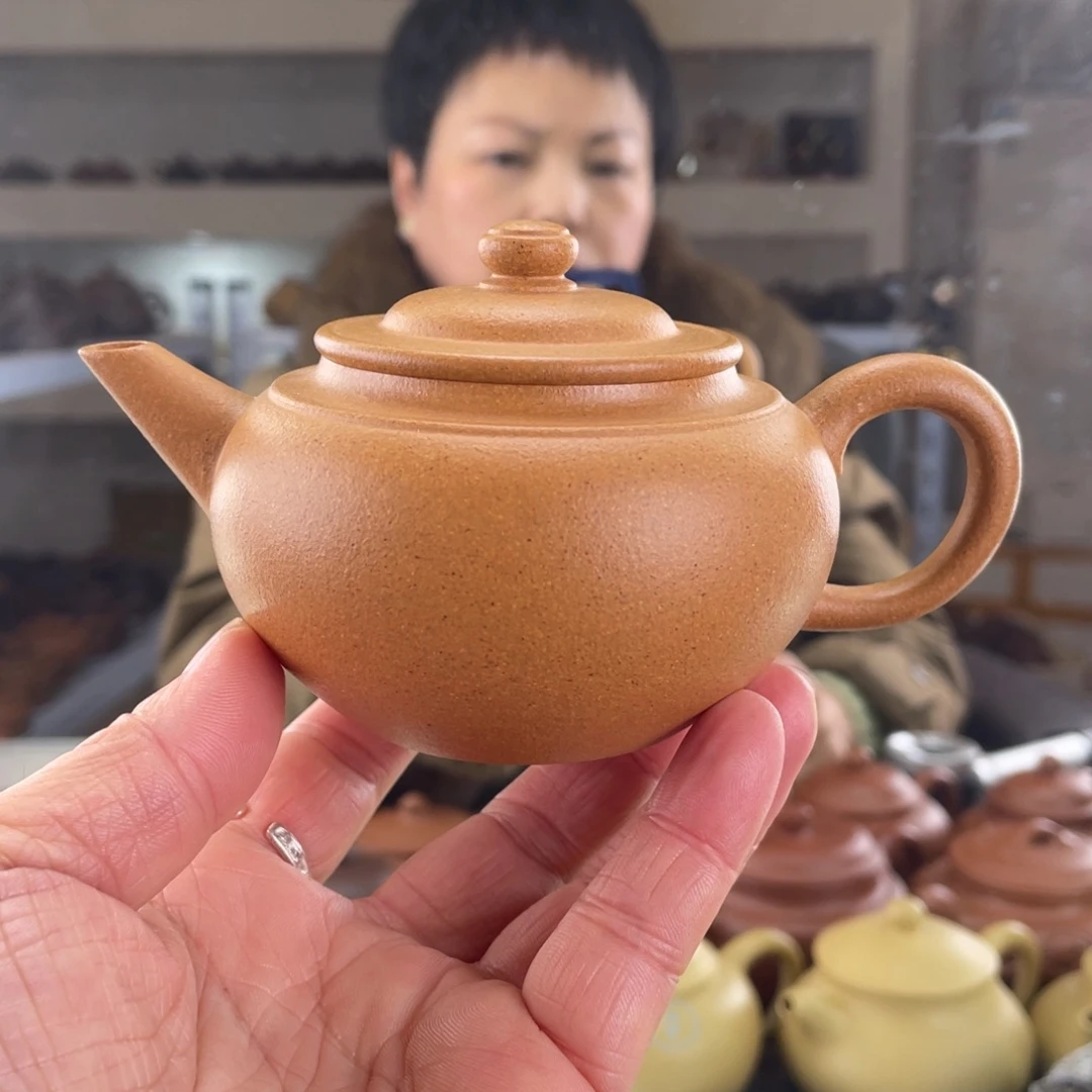 茶壶紫砂黄金段手磨料大亨上腰线圆180cc