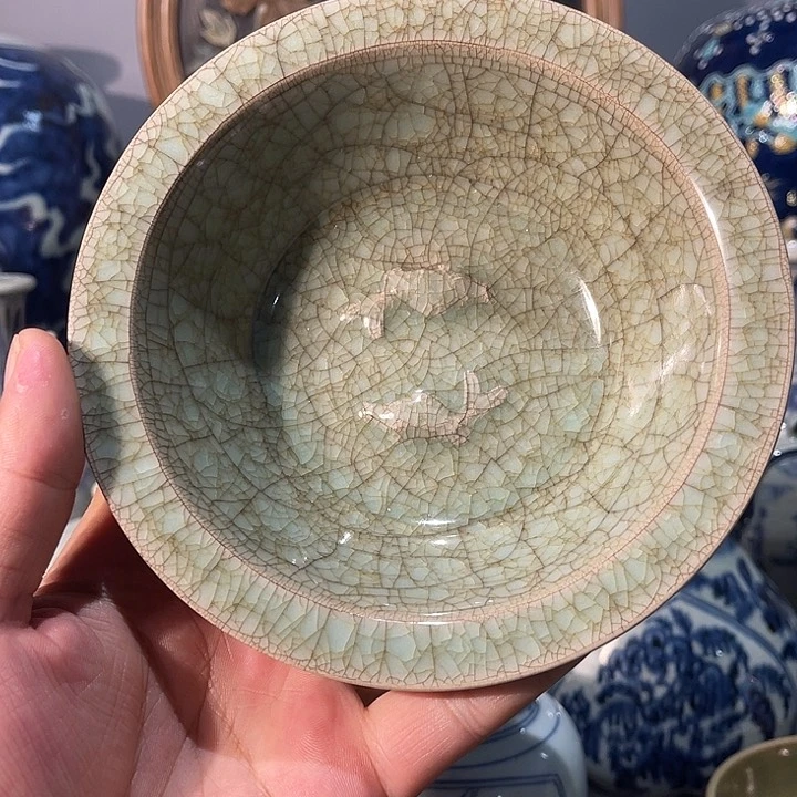 摆件9龙泉窑双鱼洗