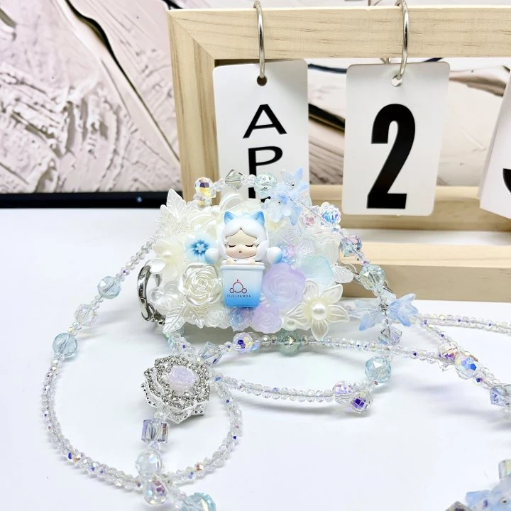 （团单）528萌粒水晶长链背夹 手工DIY创意摆件