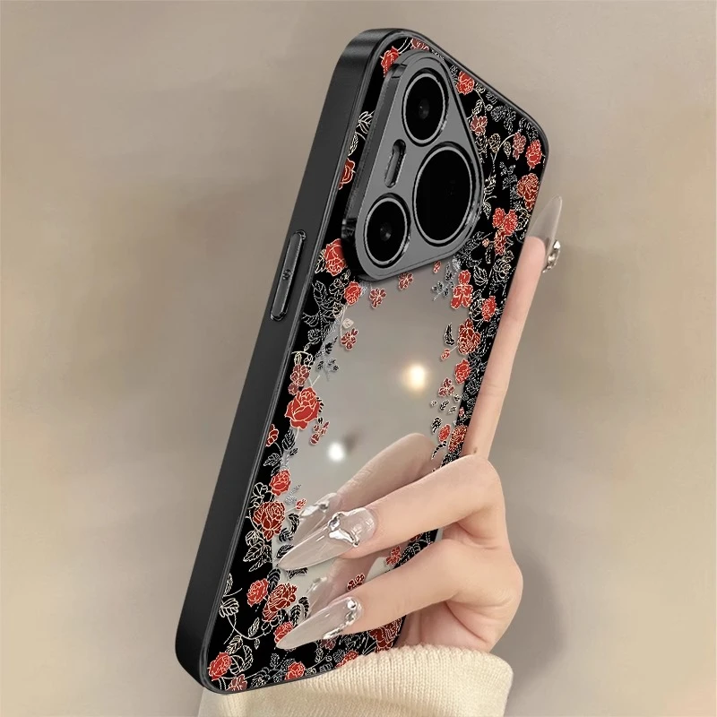 金边玫瑰适用华为pura80pro手机壳复古80ultra保护套pura70创意女
