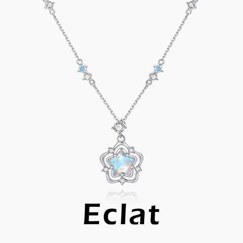 坠链均925银 海洋之心项链女式轻奢小众设计气质锁骨链送女友礼物