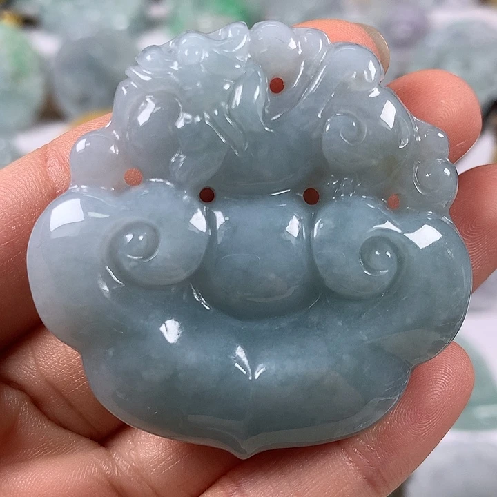颈饰未镶嵌翡翠如意麒麟两面工艺福利