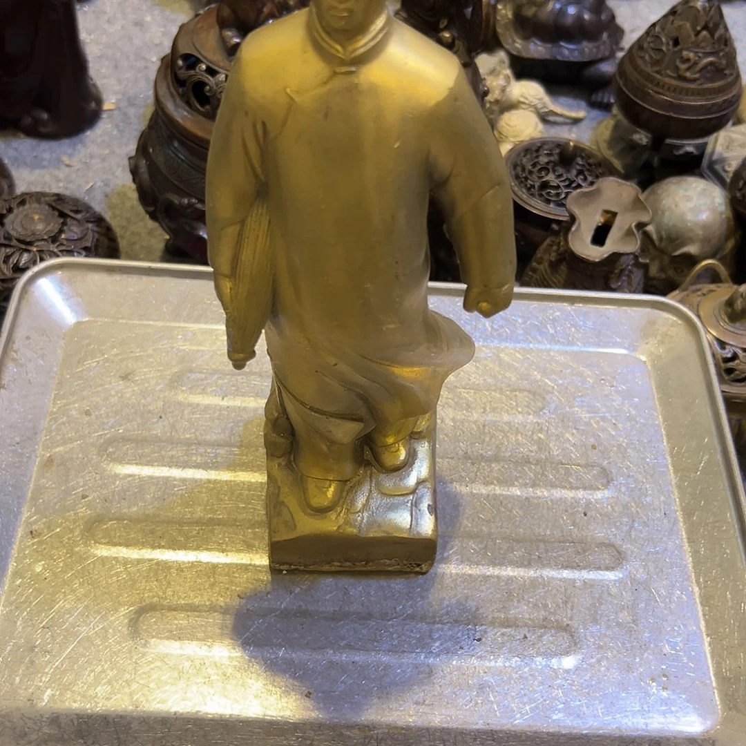 磕***虫黄铜摆件，文房摆件工艺品