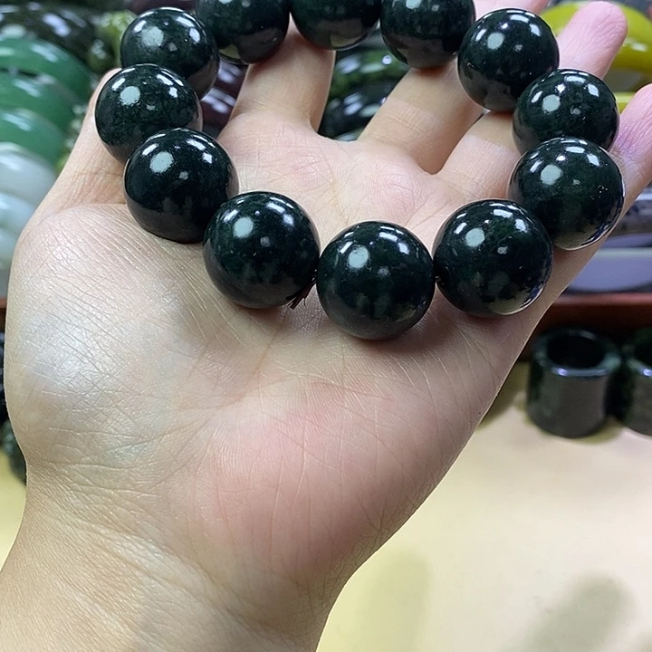 未镶嵌蛇纹石玉卡20手串