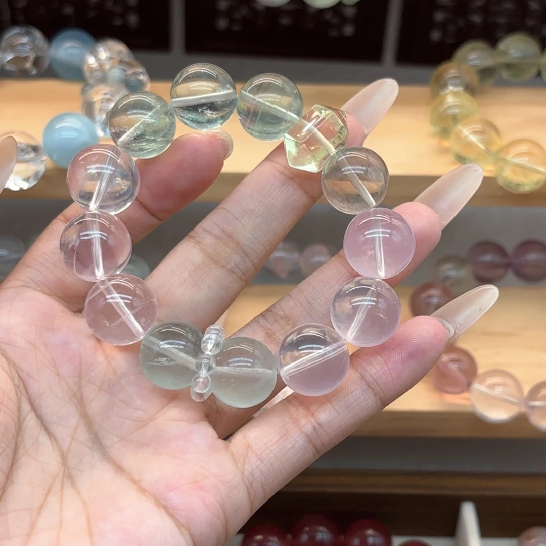 贺***岁银S925镶嵌手链烟晶