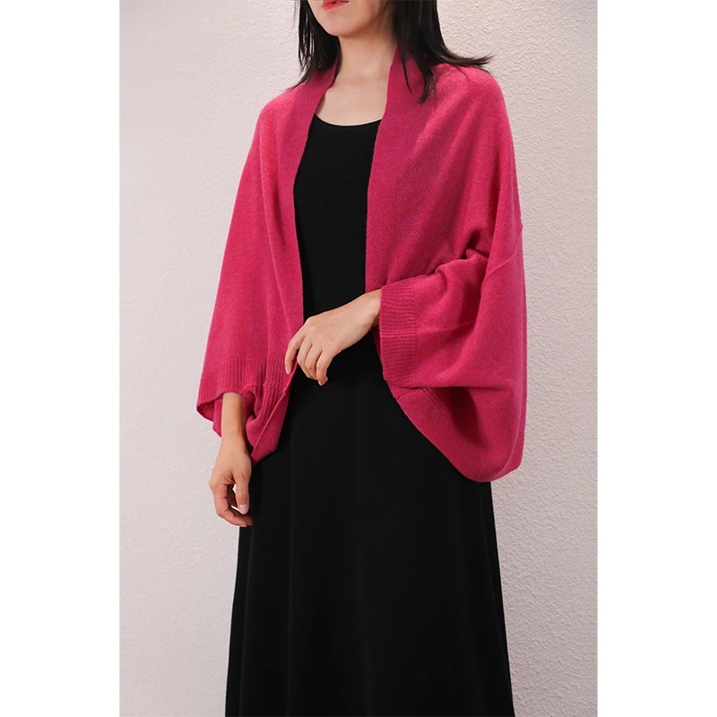 东雍 多功能简约时尚百搭宽松羊绒针织一体空调房开衫披肩围巾