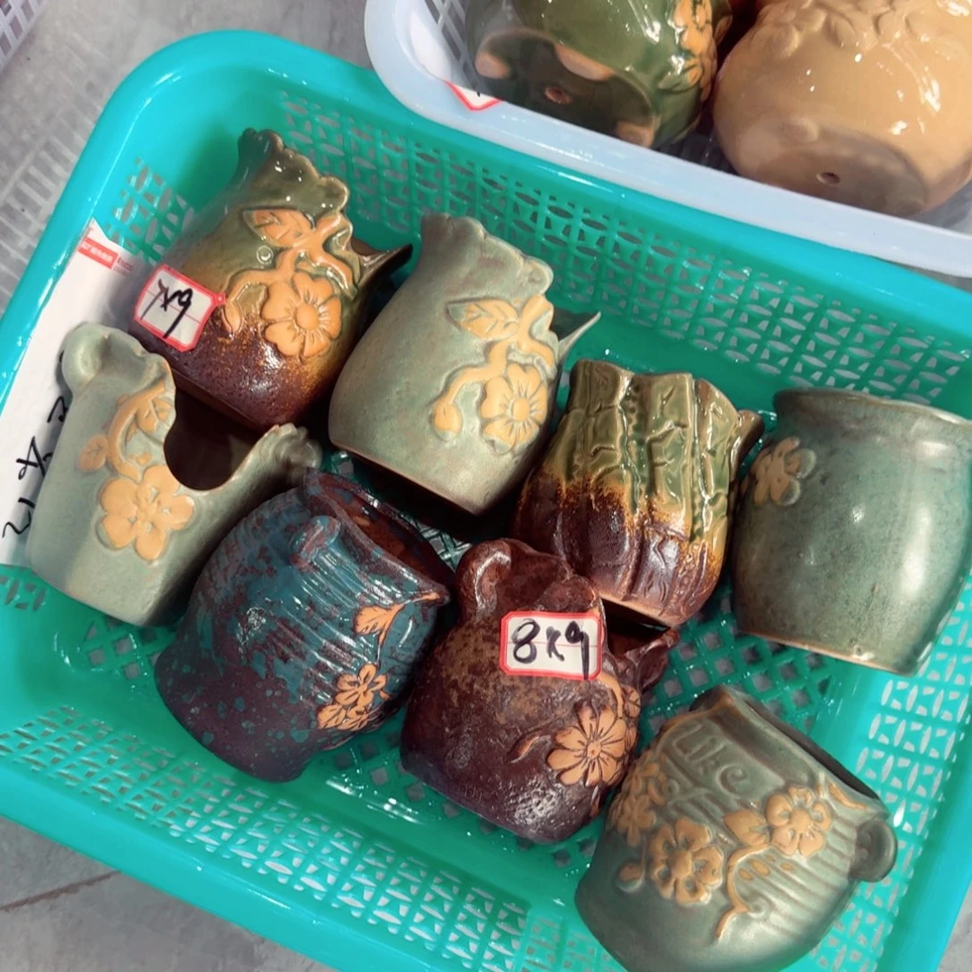 紫砂花盆传统绿醋