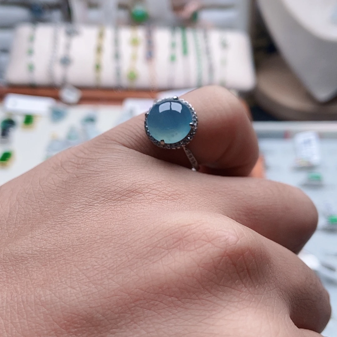 翡翠银S925镶嵌戒指