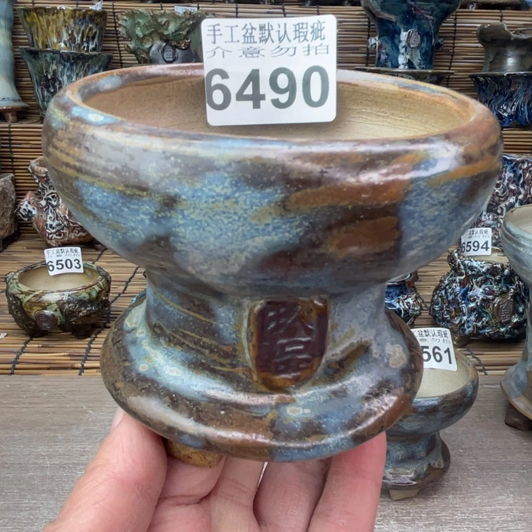 手工花盆默认瑕疵完美者勿拍