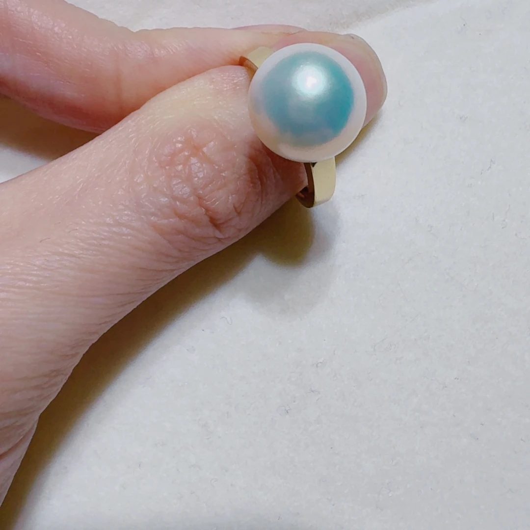 淡水珍珠戒指银S925镶嵌298