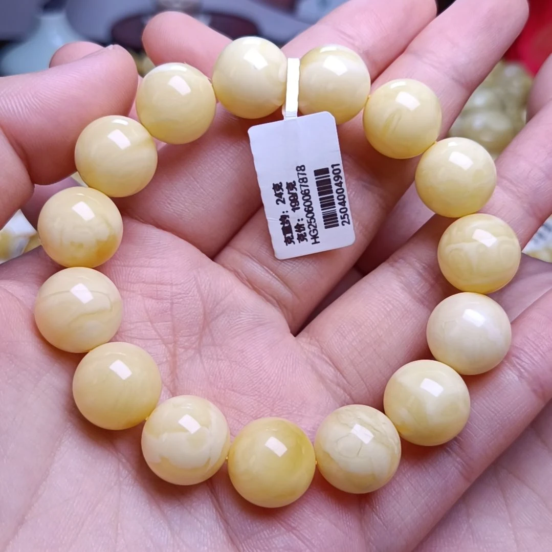 【闪购商品】未镶嵌蜜蜡手串14加圆珠手串