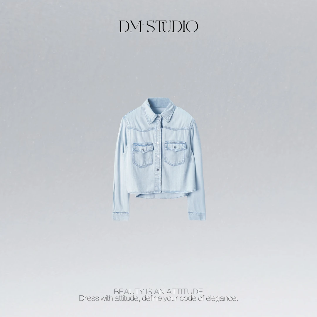 •STUDIO/气质小众复古休闲百搭翻领重工牛仔外套2506WT/A903