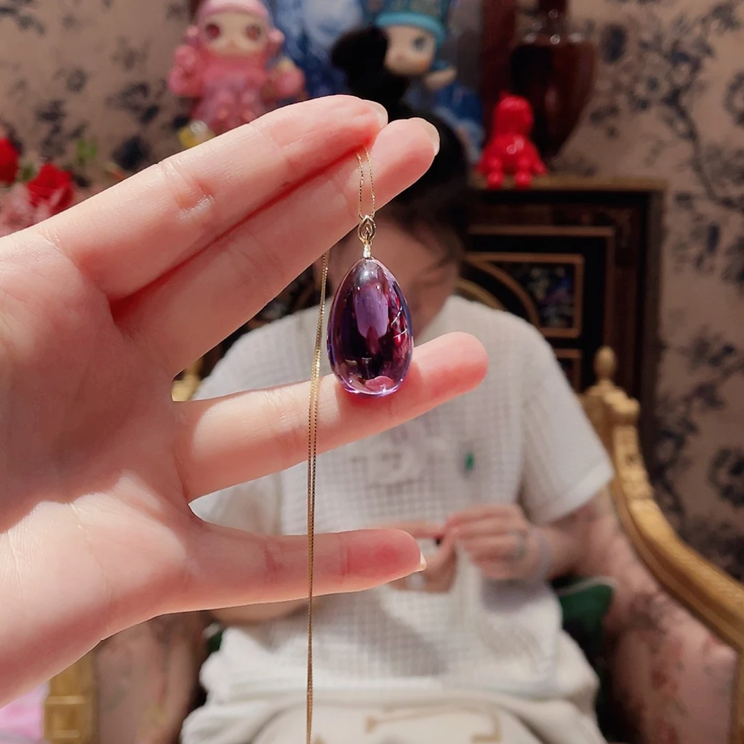 水晶吊坠(赠链)18K金镶嵌L****u