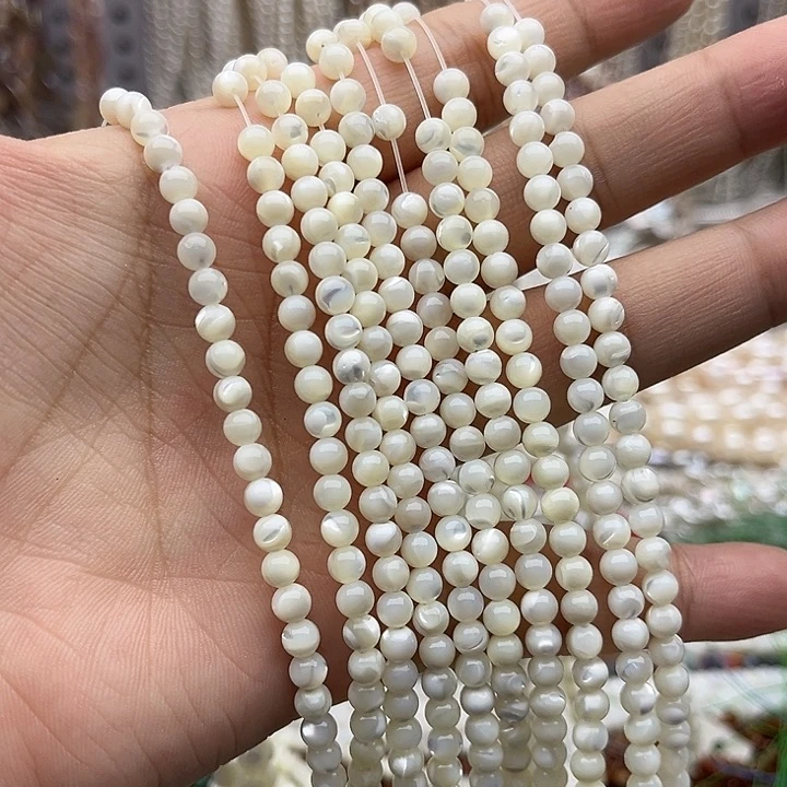 未镶嵌玛瑙/玉髓珠宝半成品一条4mm左右白蝶贝