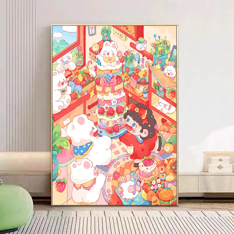 皮皮蛋糕房2025新款十字绣大格满绣44色手工绣60*80cm(无工具)