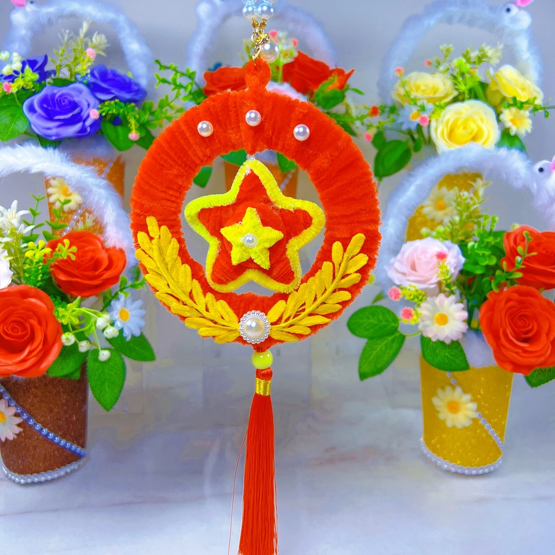 （成品）创意手工diy扭扭棒立体五角星挂件家居装饰车载挂件