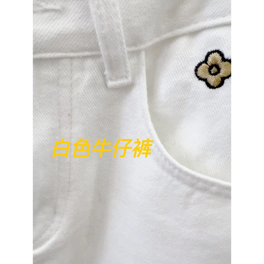 【susu】秋冬款休闲百搭水洗加绒款刺绣纯色直筒宽松女士牛仔裤