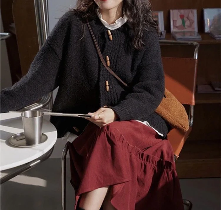 慵懒女装新款爆款韩版长袖复古日系毛衣外套