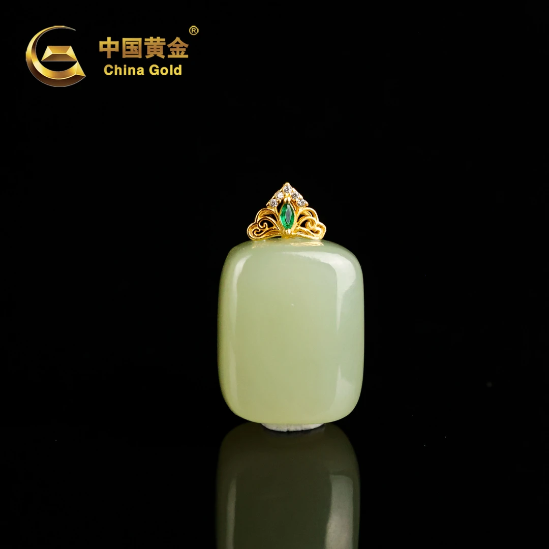 【中国黄金】淇晴 | 和田玉*吊坠*S925银镶嵌-D9487-Y