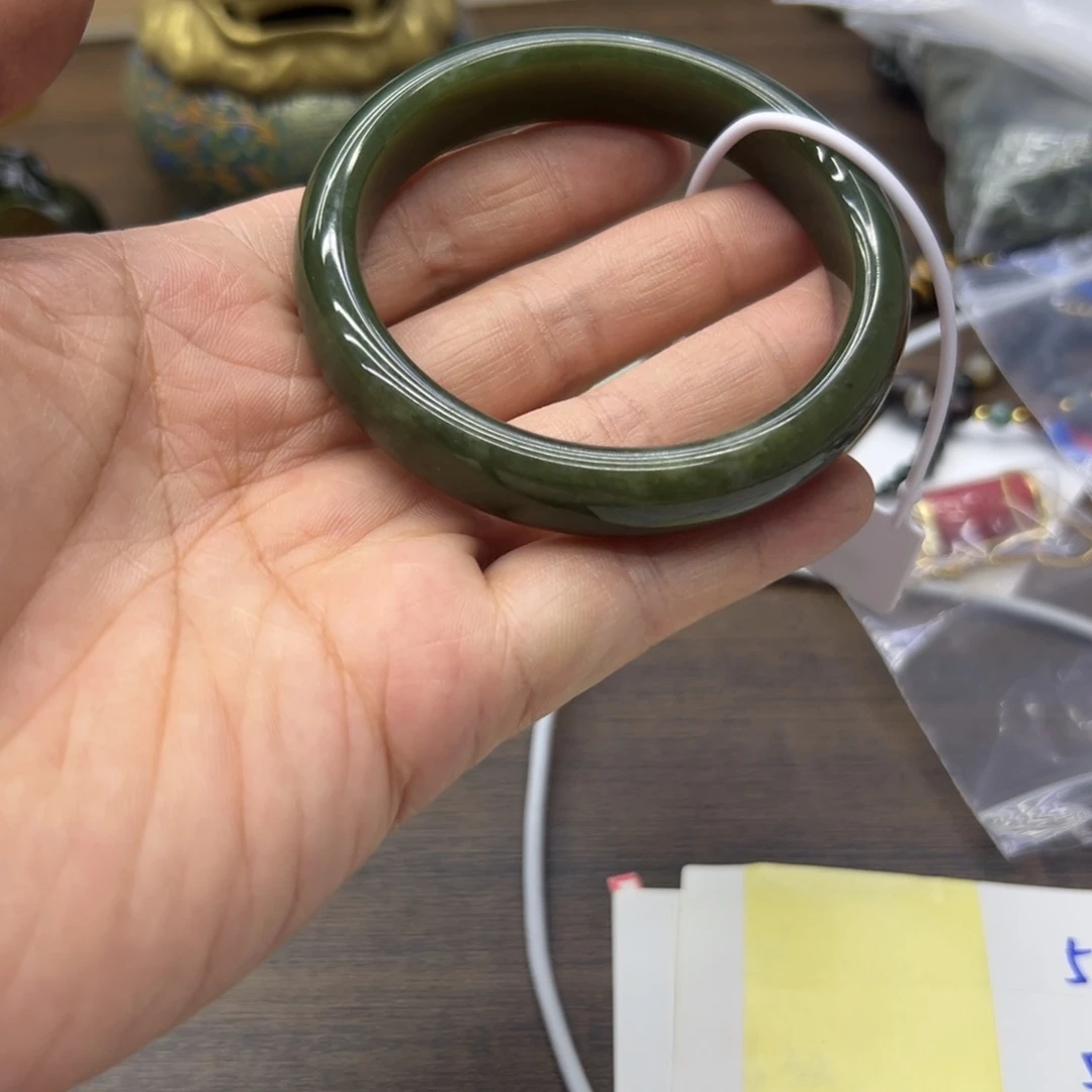 和田玉未镶嵌手镯58.5圈围565