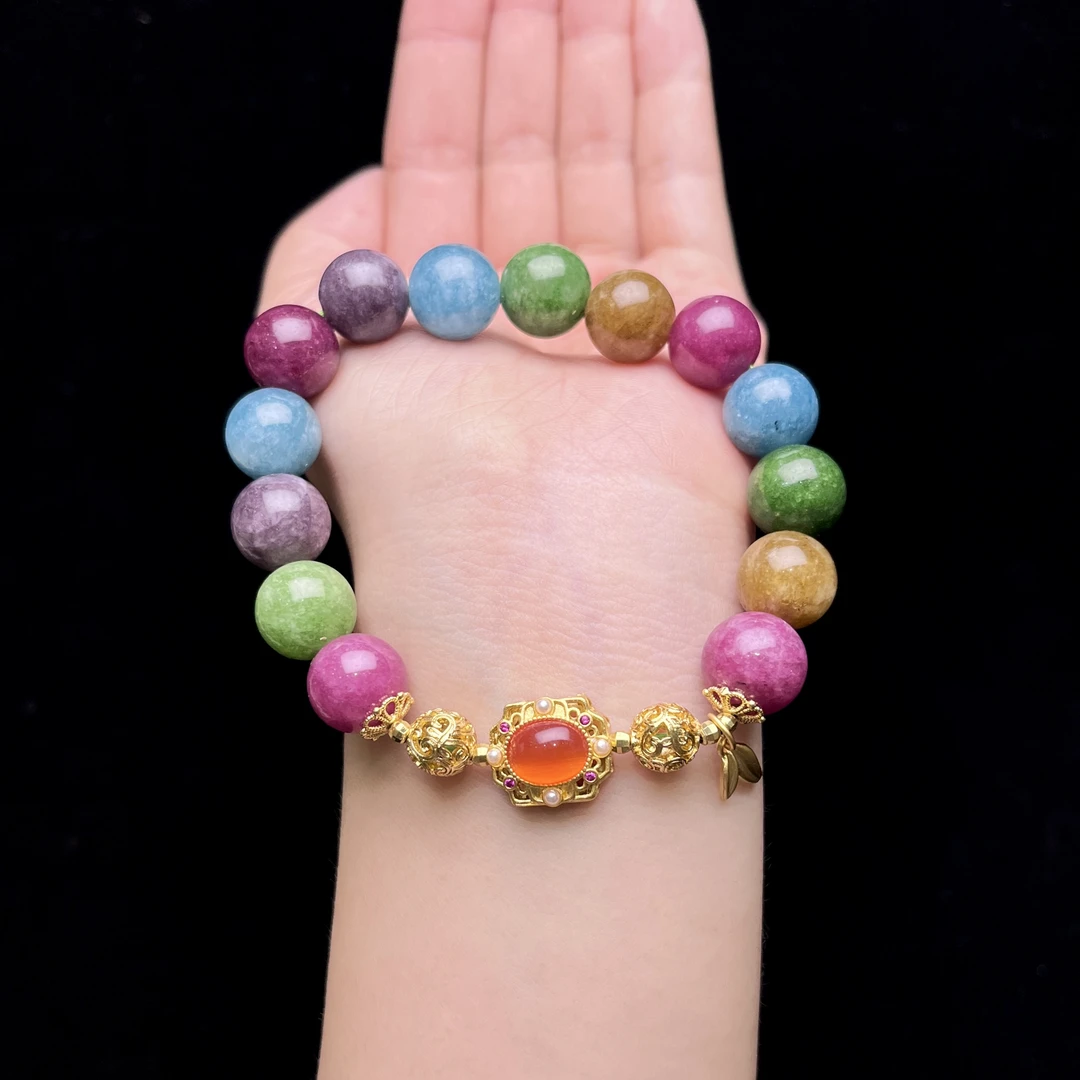 彩色碧玺手链A28-18赠礼盒(多样性发)