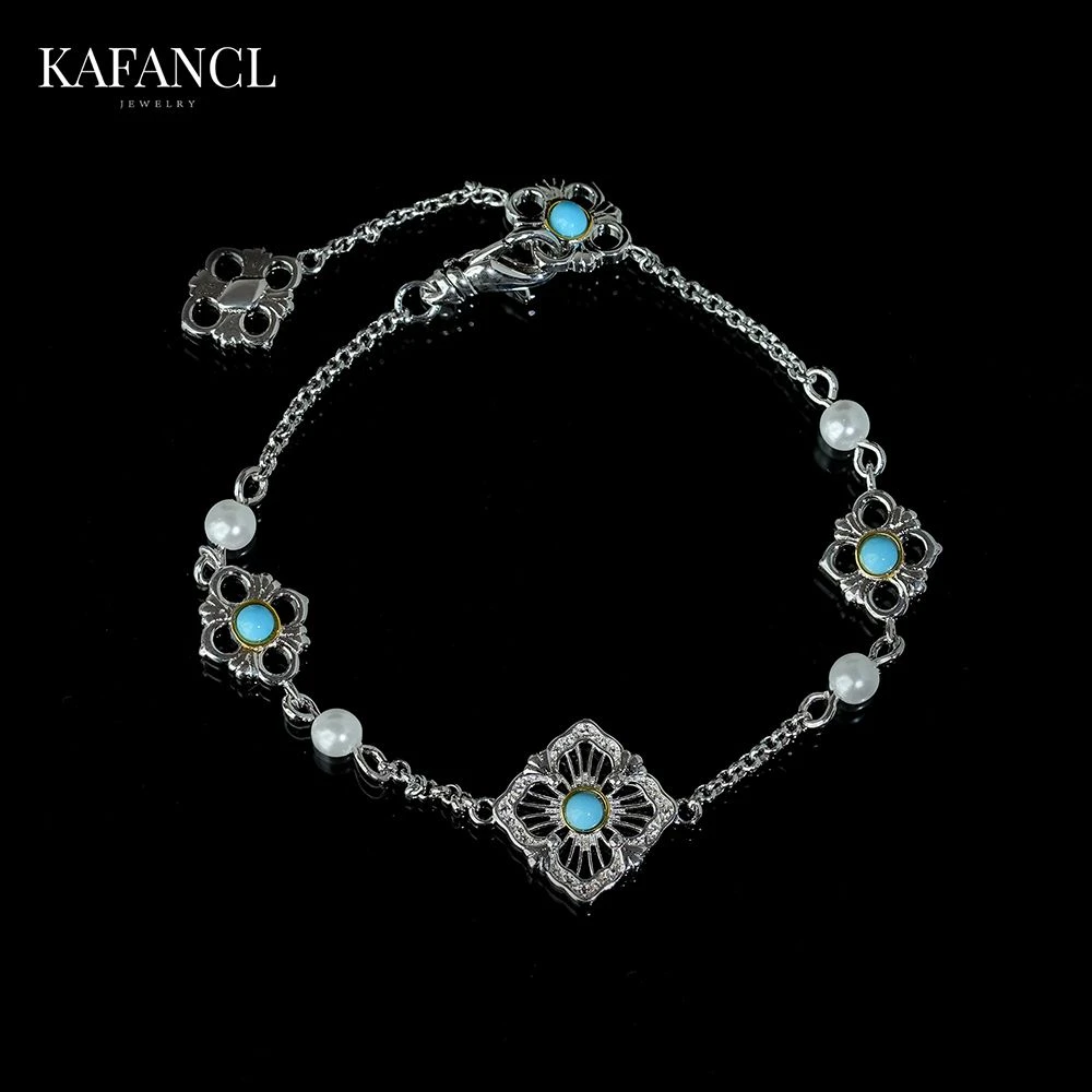 925银手链 镀K金【空谷幽兰】睡美人手链 ZR-C319