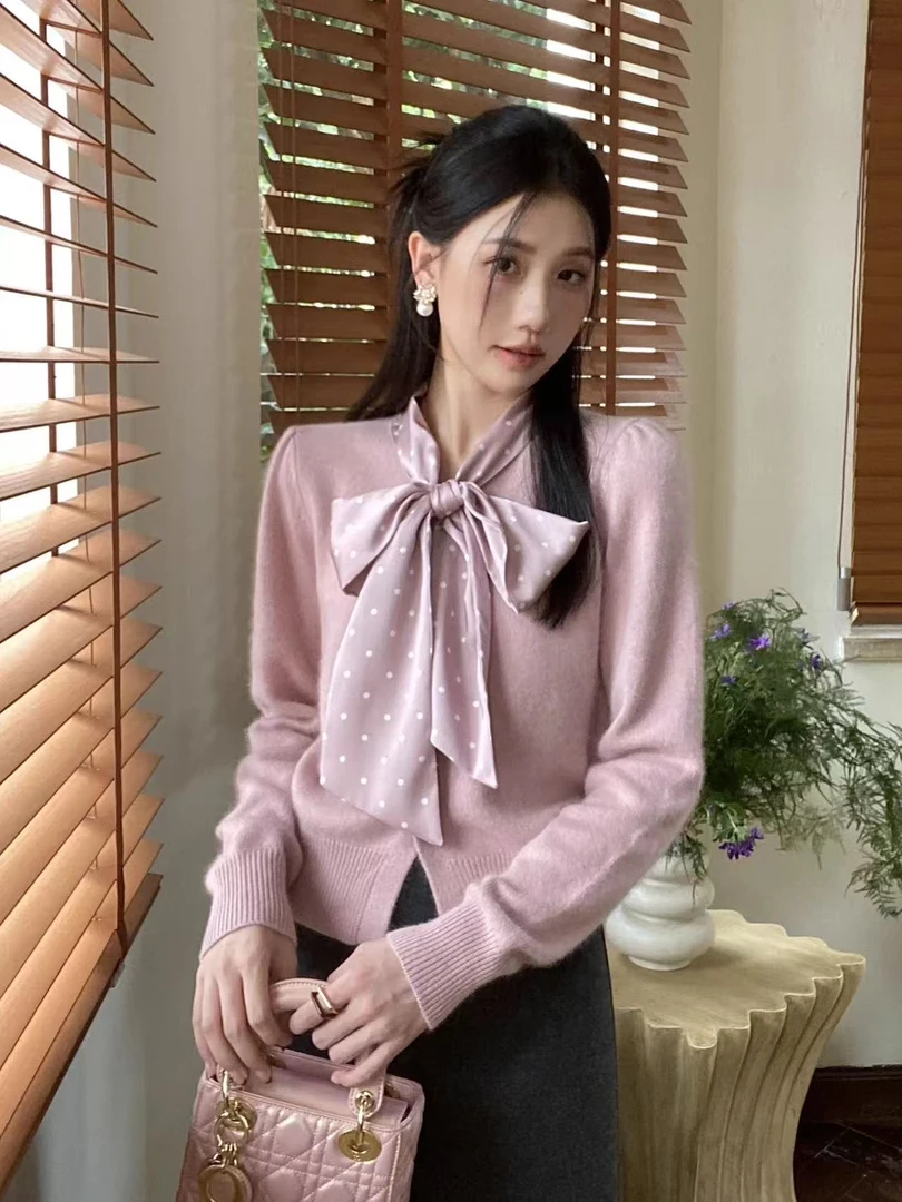 韩系高级感气质温柔宽松毛衣秋冬新款慵懒纯欲风宽松百搭针织ins