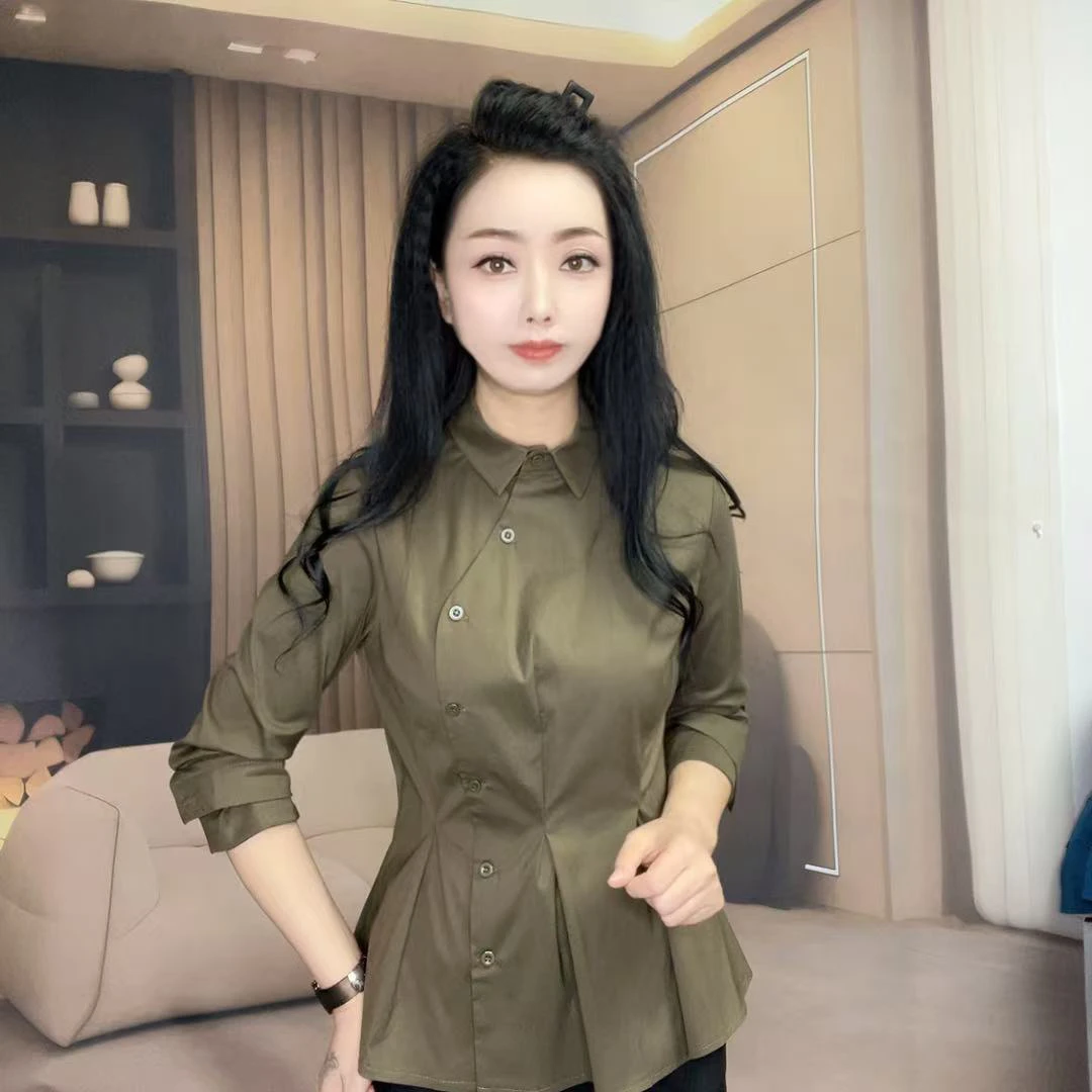 k5237长袖显瘦衬衫百搭时尚女装洋气气质