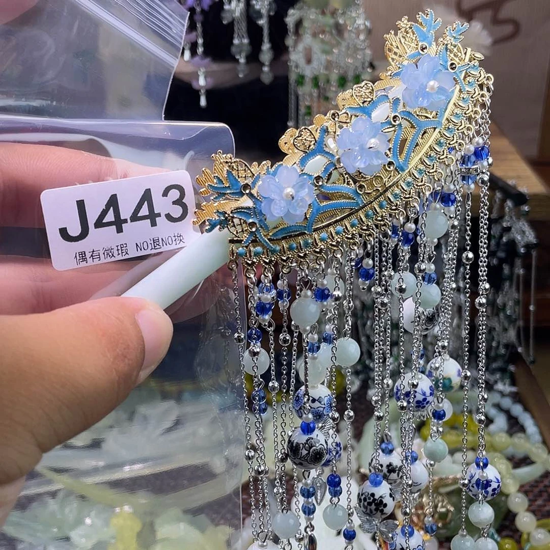 桃***ଲ蛇纹石玉未镶嵌发饰