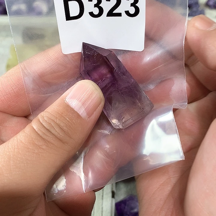 紫晶天然水晶柱子D323未镶嵌听*