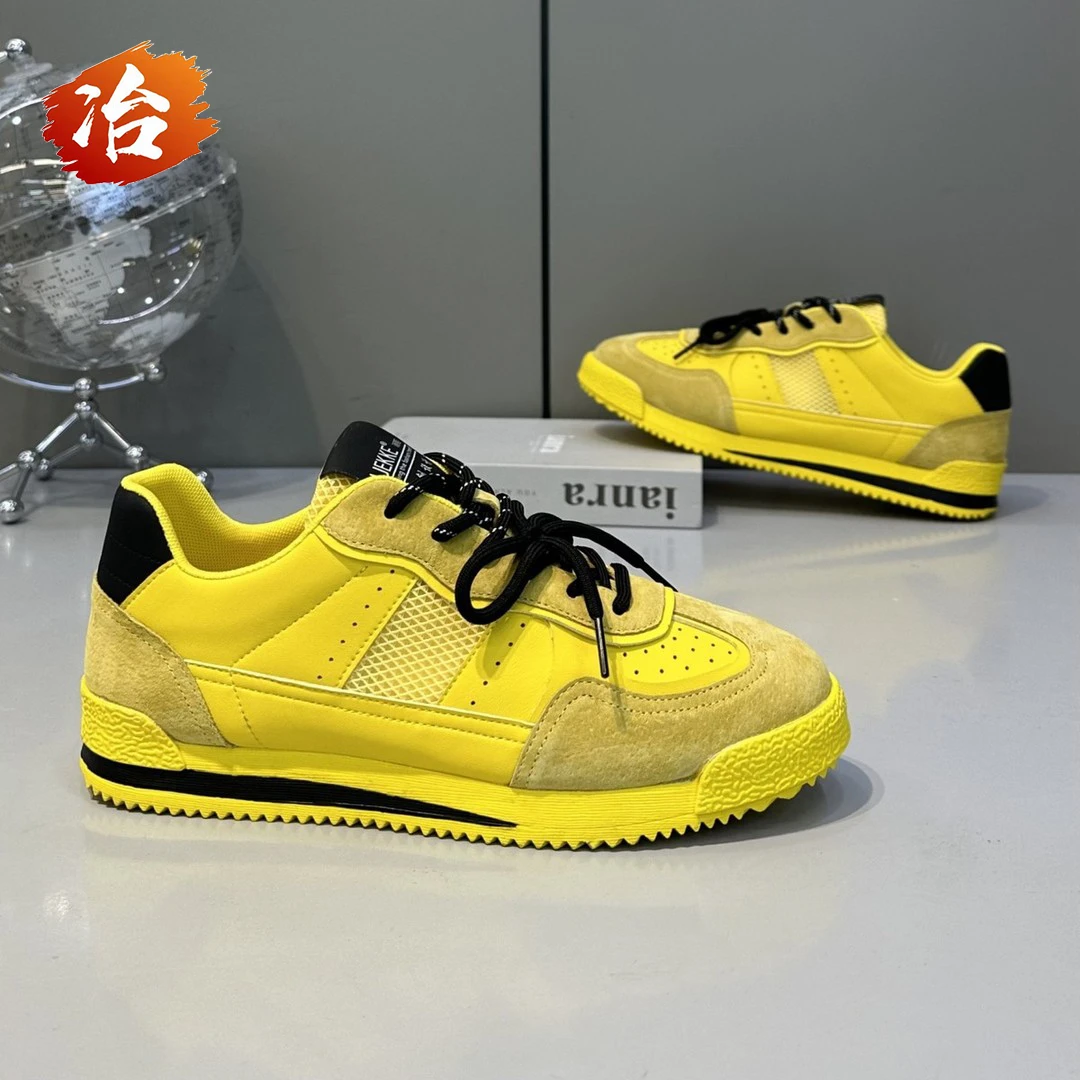 小冶家男鞋2025夏季新款个性时尚百搭板鞋网面透气拼色休闲阿甘鞋