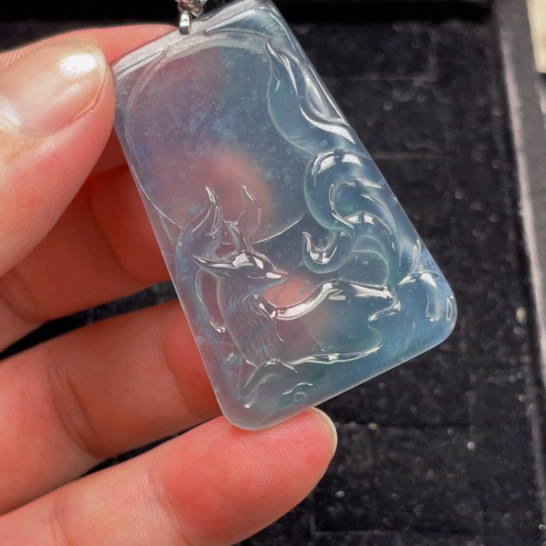 翡翠18K金镶嵌颈饰6，