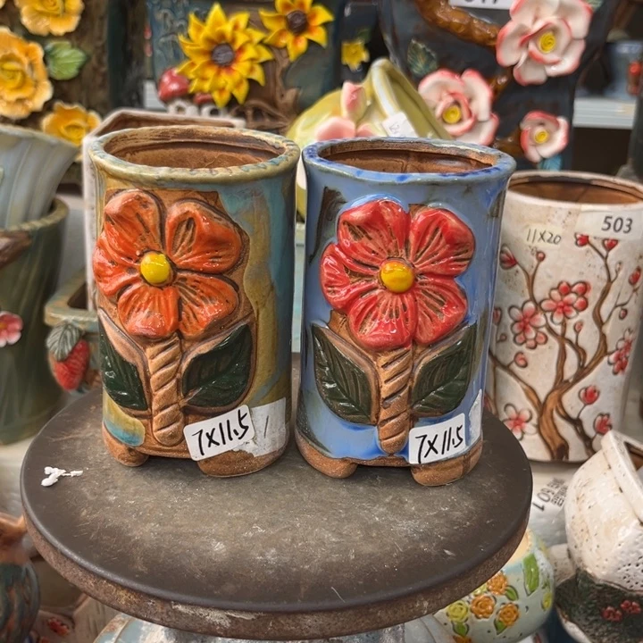 紫砂花盆粗陶材质多肉花盆