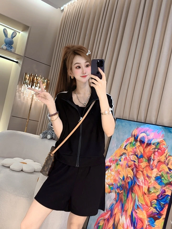 夏季洋气气质显瘦休闲减龄百搭短袖套装