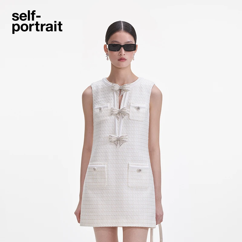 【商场同款新品】self-portrait2025春夏短款无袖连衣裙出游服装女