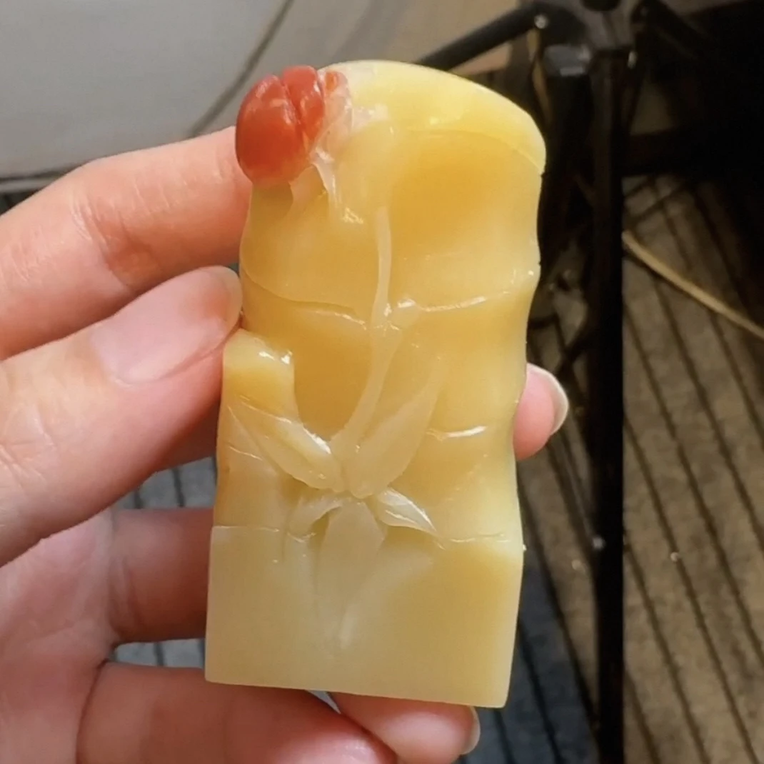 寿山芙蓉石/竹节甲壳虫。尺寸 6-3-3厘米