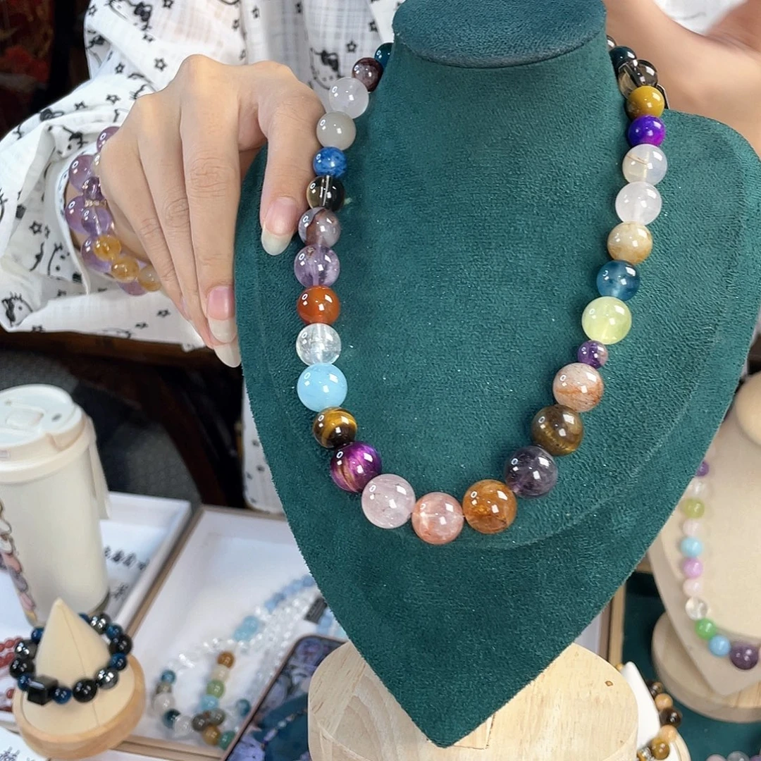 水晶手链银S925镀金镶嵌