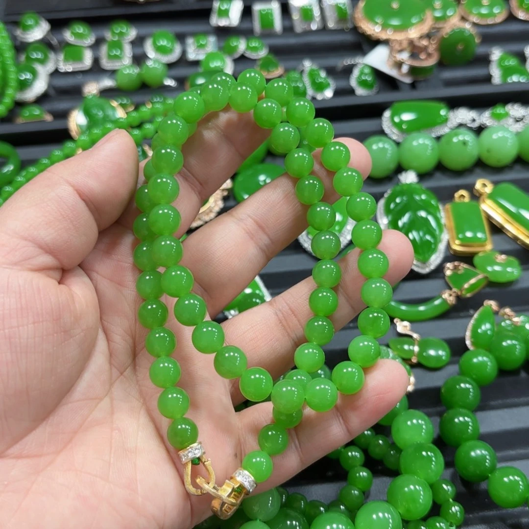 和田玉珠子未镶嵌青*