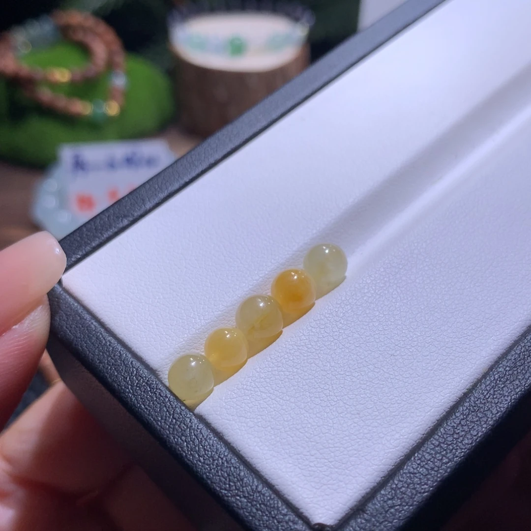翡翠散珠特价黄翡5-6