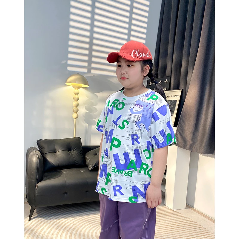 【胖童】加肥加大大码男童夏季T恤儿童加肥加大潮牌上衣G2TX4919