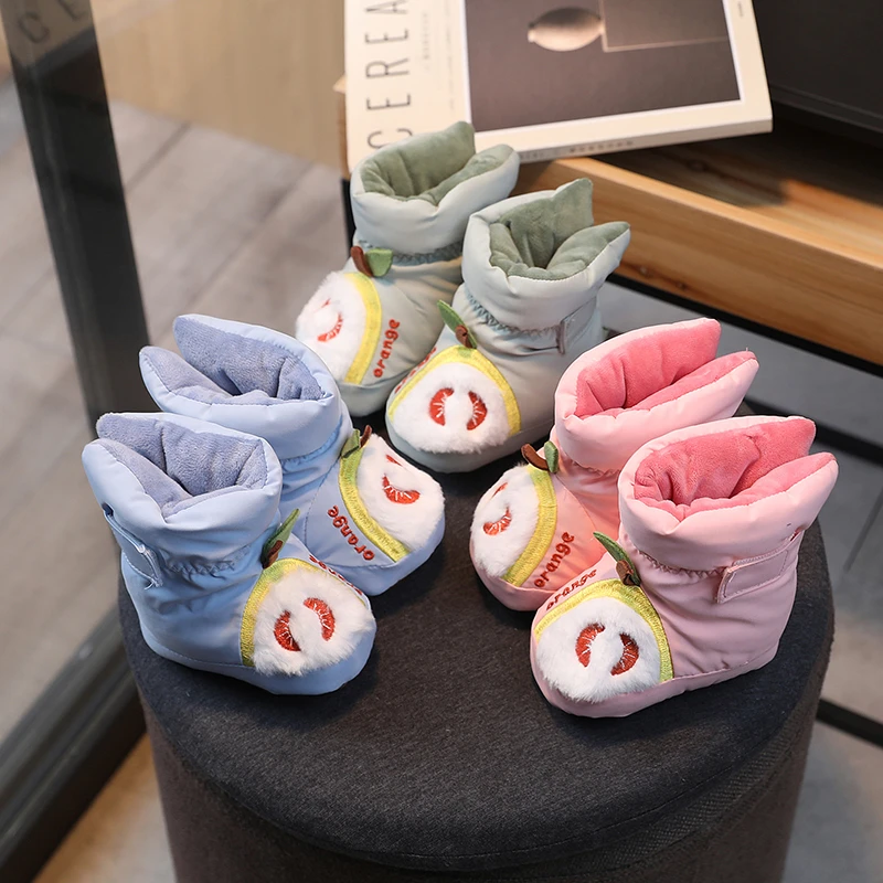 冬季婴儿加绒鞋0-1岁宝宝棉鞋0-3月婴幼儿软底学步鞋防滑保暖鞋8