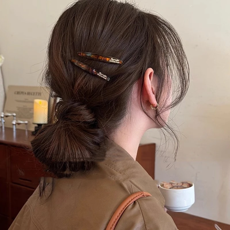 2个简约一字夹韩国碎发夹女2025新款高端刘海夹子头饰醋ins酸发卡商品图