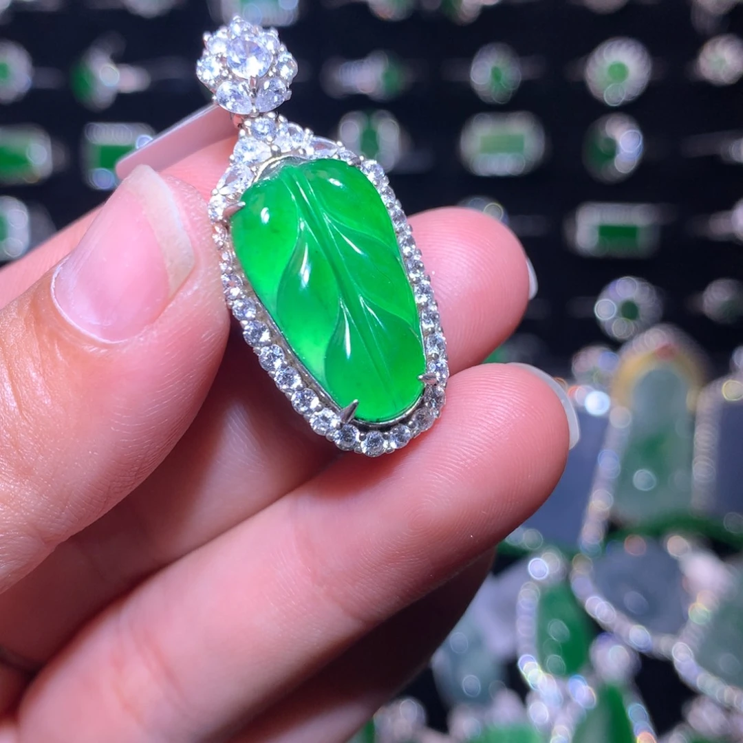 【闪购商品】翡翠银S925镶嵌颈饰杨*天然翡翠