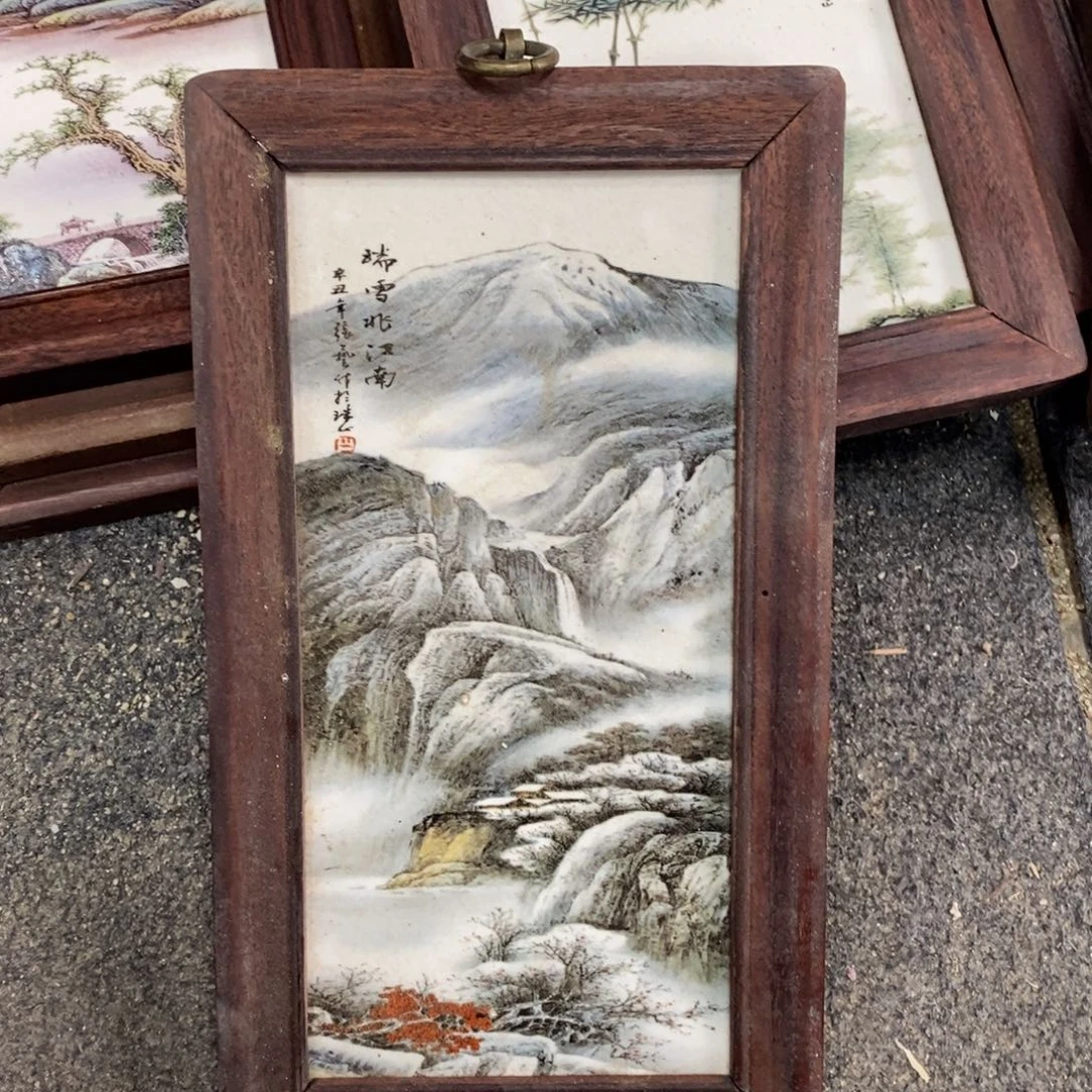 瓷28*16*1景德镇瓷板画柴窑烧制