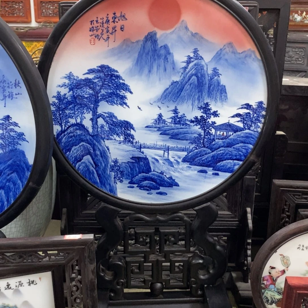 瓷片71*43*1景德镇瓷板画柴窑烧制