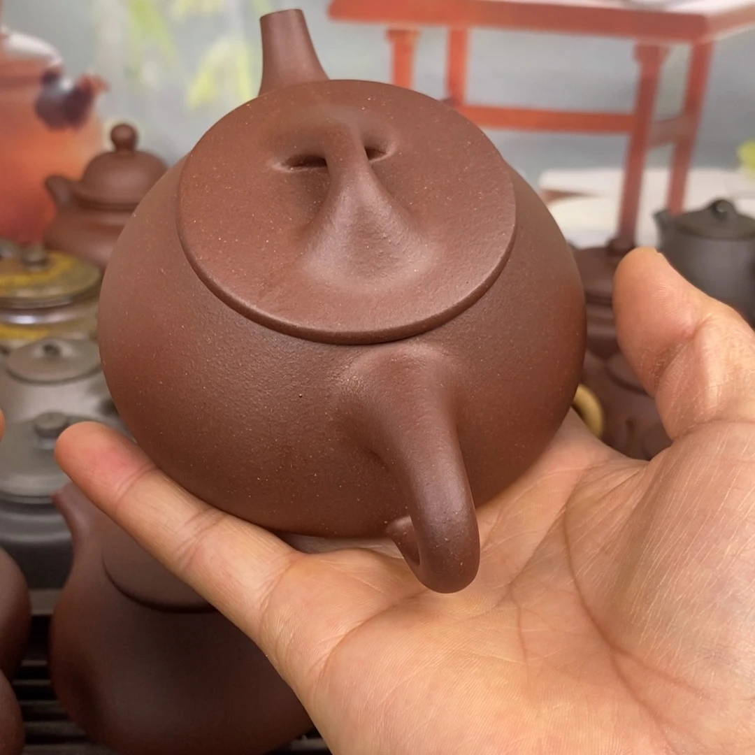 茶壶紫砂满瓢240cc左右羊角山深井紫泥