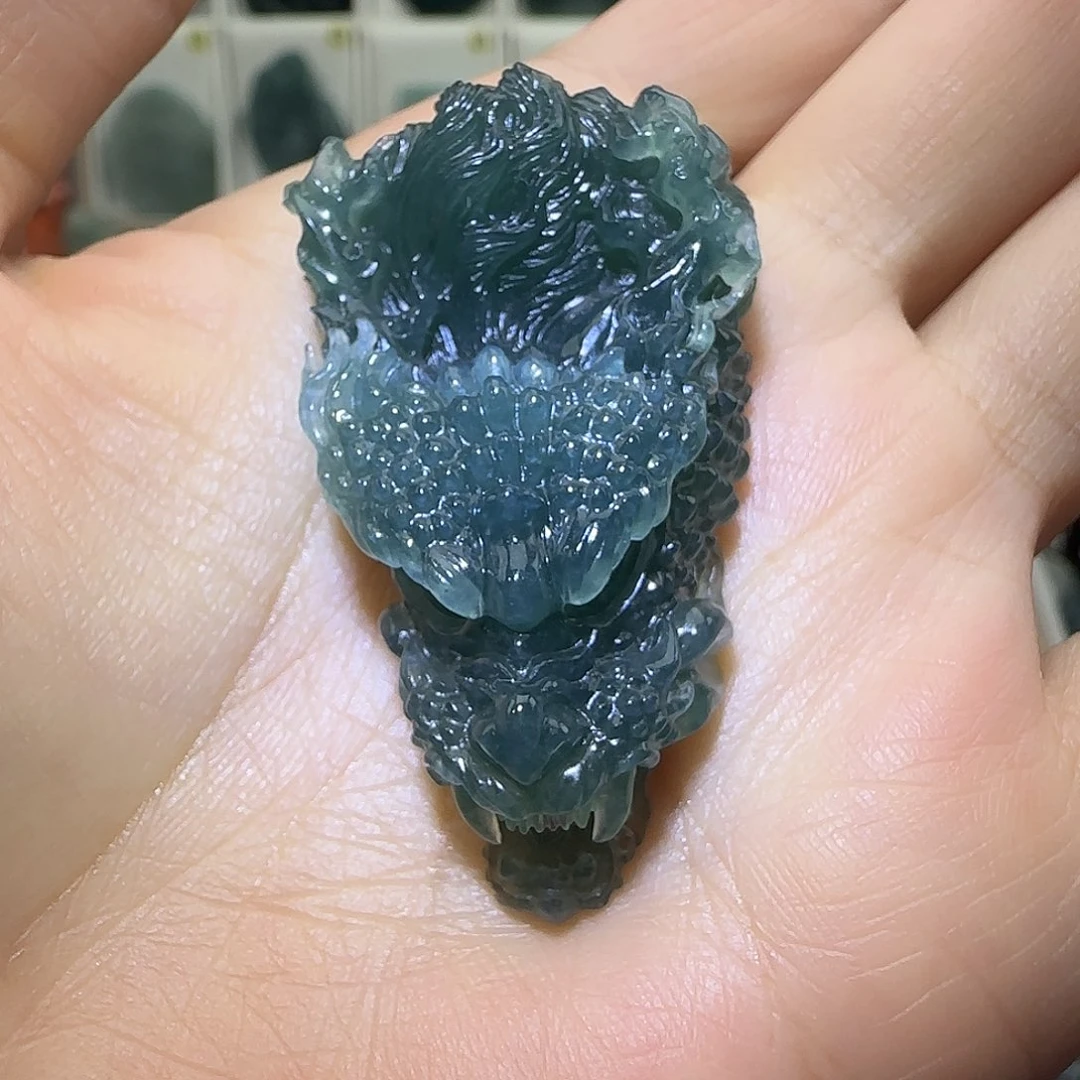 定制翡翠未镶嵌大威天龙翡翠定制
