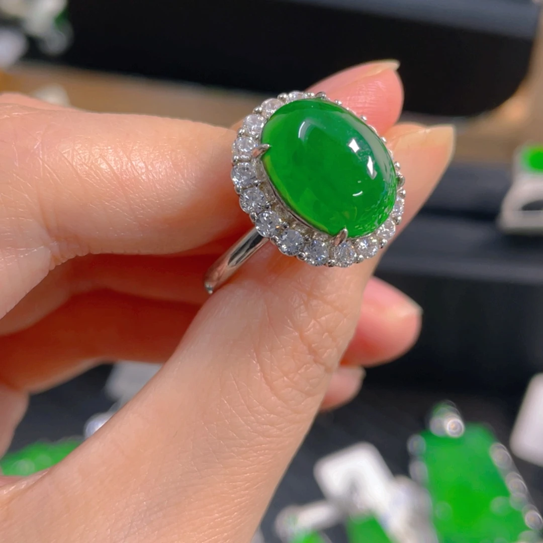 翡翠银S925镶嵌吊坠(不含链)