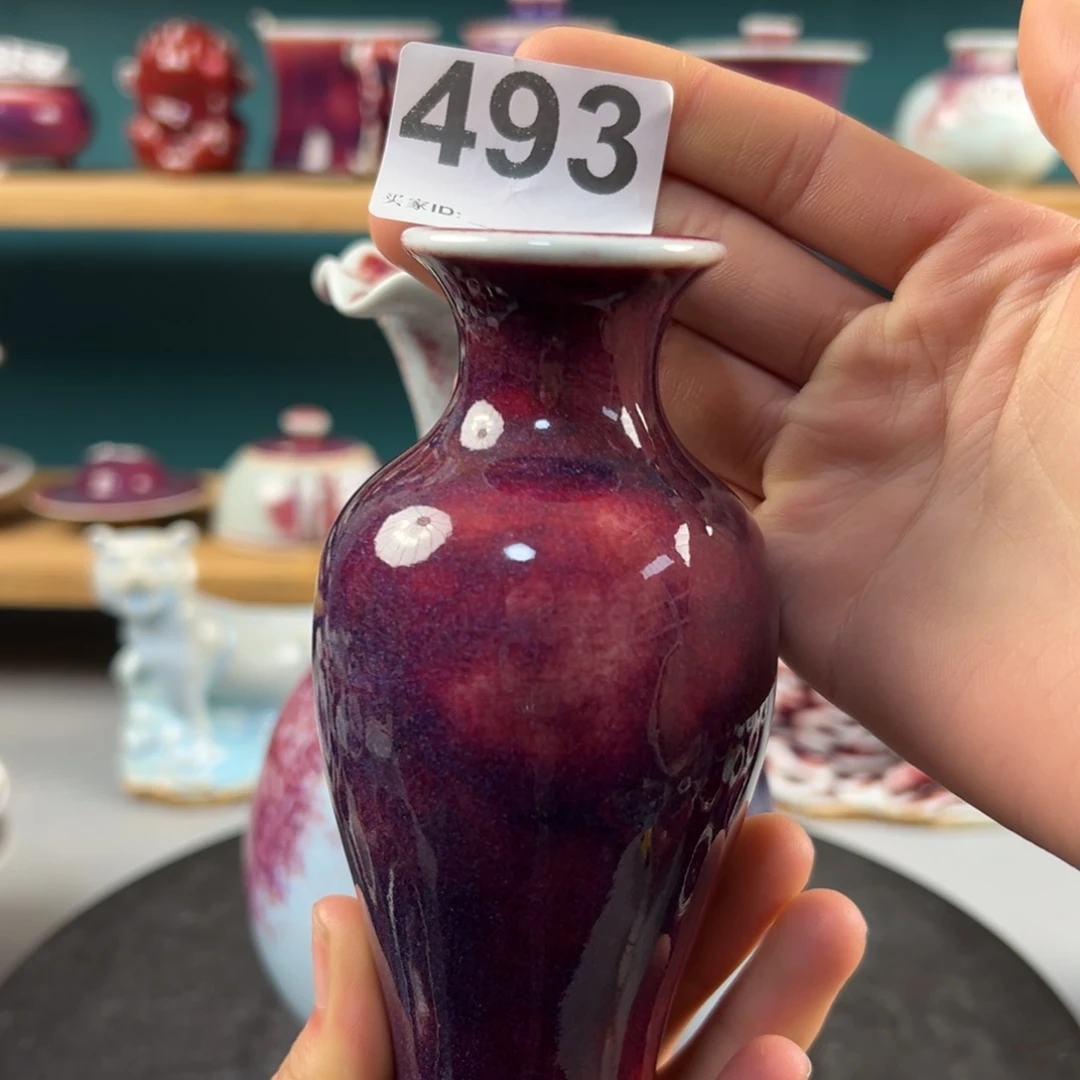 瓷片全品无暇小花瓶玉石釉